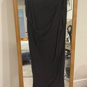 Elegant Black Draped Skirt